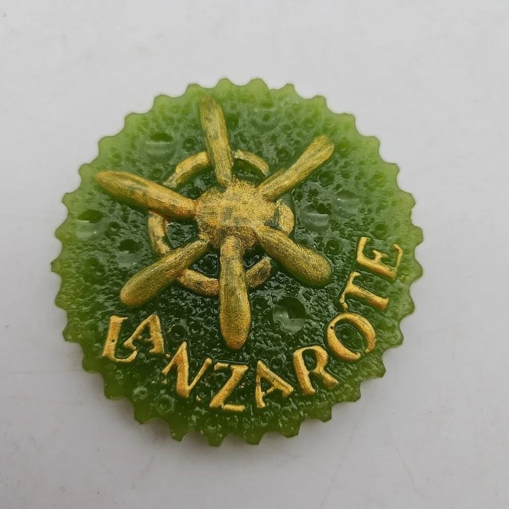 Vintage Lanzarote Fridge Magnet‎ Spain Green Sand Dollar